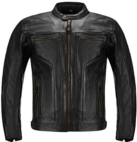 MTTKTTBD Retro Leder Motorradjacke Motorrad Jacke Herren Damen Wasserdicht Winddicht mit Protektoren Protektoren Jacke Roller Biker Touren Schutzjacken Motorradschutzjacke