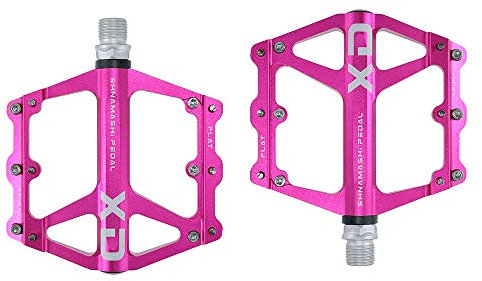 FrontStep General Aluminium Anti-Rutschpedale Leicht Fahrrad Pedale Mit Cr-Mo Stahlspindel Für MTB/Mountainbike Pedal/BMX Pedal (Rosa)