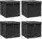 vidaXL 4X Aufbewahrungsbox mit Deckel Zusammenklappbar Spielkiste Regalkorb Faltkiste Korb Kinderbox Box Kiste Schwarz 32×32×32cm Stoff
