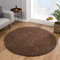 Impression Teppich Rund - Perfect Teppiche fürs Wohnzimmer, Flur, Schlafzimmer, Kinderzimmer, Babyzimmer - Hochwertiger Öko-Tex Zertifizierter Flächenteppich - Solid Color Dunkelbraun-150 cm Rund
