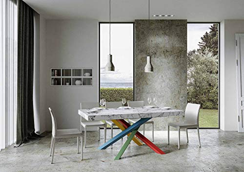 Volantis Ausziehtisch Marmor 90 x 160 ausziehbar 264 Gestell 4/B blockierte Farben 9010/6011/7002/7003