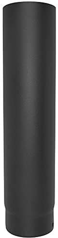Matt Black Stove Pipe - 150mm (6inch) Vitreous Enamel Flue Pipe 1000mm Length Award Winner 12 Year Warranty