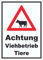 HB-Druck Schild Achtung Viehbetrieb Tiere A4 (210x297mm)