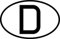 Aufkleber Kfz-Nationalitätszeichen D Fahrzeugheck StVO Schild Folie selbstklebend | Größe wählbar Made in Germany, Größe: 380x260 mm