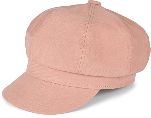 styleBREAKER Damen Ballonmütze aus weichem Stoff, Schirmmütze Vintage Style, Bakerboy Schiebermütze, Newsboy Cap 04023086, Farbe:Rose