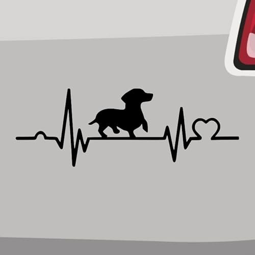 Herzschlag Dackel Aufkleber 6 Größen 21 Farben Dachshund Teckel Erdhund Kurzhaar