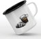 Mygoodprice MUG tasse émaillée au motif Cafe croissant