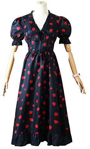 OSIAS Spy Family Traje de Cosplay de Anya Disfraz Anya Forger Vestir Fresa Negra(S)