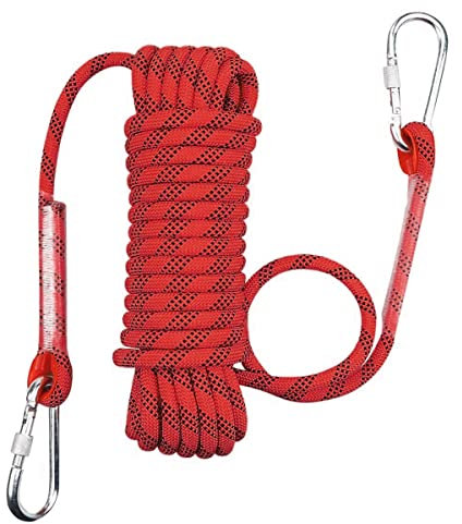 Outdoor Climbing Rope 16mm Static Rock Safety Rope 197ft 230ft 262ft 295ft 328ft High Strength Multipurpose Ropes Ice Climbing Equipment Fire Rescue Parachute Rope ( Color : Red , Size : 16mm x 200m )