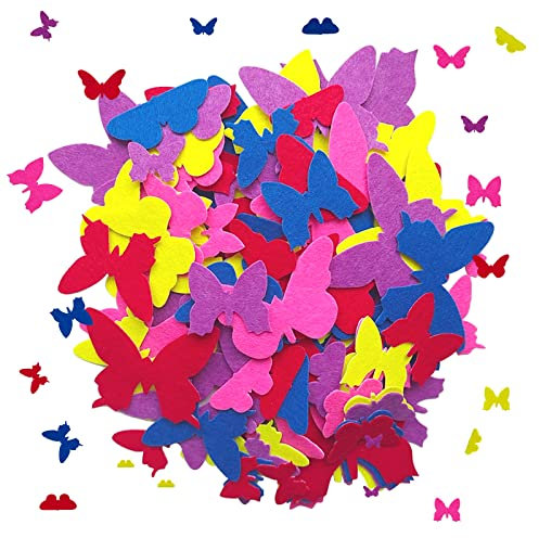 Jtnohx 150 Stück schmetterlings Aufkleber, Selbstklebende Schmetterlings, Filz Aufkleber für Basteln Scrapbooking Zubehör Schule