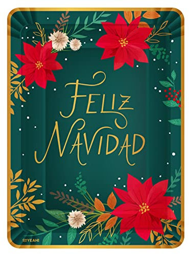 Horeca Collection 2 Unidades - Bandeja Desechable Rectangular Cartón 25 x 34 cm con Temática Tradicional. Bandeja Biodegradable Navidad, 100% Reciclables. Celebraciones y Eventos.