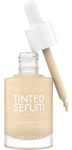 Catrice Nude Drop Tinted Serum Foundation, Nr. 001N, Nude, langanhaltend, mattierend, natürlich, für sensible Haut, vegan, ölfrei, ohne Parfüm, ohne Alkohol, 1er Pack (30ml)