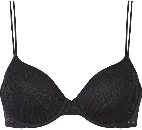 Calvin Klein Women Lightly Lined Demi-Cup Bra with Underwire, Black (Black), 34C