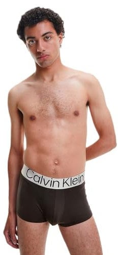 Calvin Klein Low Rise Trunk 3Pk 000Nb3074A, Boxer a Vita Bassa, Uomo, Multicolore (Blue Shadow/Grey Sky/Black), XL