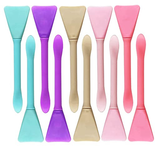10PCS Silicone Face Mask Brushes Makeup Spatula Face Mask Applicator Skincare Spatula Lotion Spatula Face Cream Applicator Spa Makeup Tools for Facial Skin Care DIY Mask Mixing and Sampling Tool