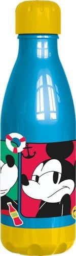 Disney Borraccia azzurra per bambini in plastica Mickey Mouse Topolino 560 ml con tappo a vite