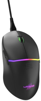uRage Souris Gamer Filaire Reaper 430 (9 Boutons programmables, Souris Gaming Capteur Optique 12000 DPI, RGB, Clics Gaming TTC-Golden, Câble USB-C Uflex) Noire