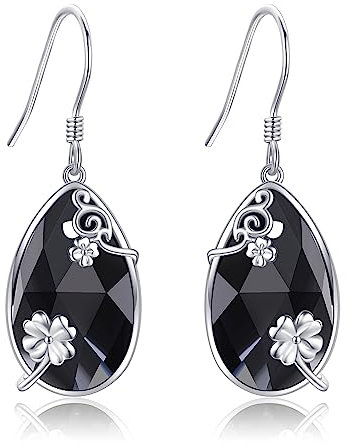 Klee Ohrringe Sterling Silber vierblättrige Klee Ohrringe Klee Schmuck Geschenke für Frauen Mädchen