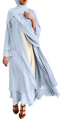 MODSGUE Gebetskleidung für Frauen Muslimische Roben Einfarbig Strickjacke Hijab Abaya Lose Trachtenbluse Islamische Dünne Jacke Ramadan Kleid