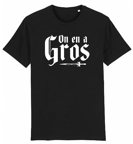 T Shirt Kaamelott on en a Gros - pour Homme - Imprimé en France - Coton 100% Bio - Cadeau Kaamelott Original Rigolo (Noir, XXL)