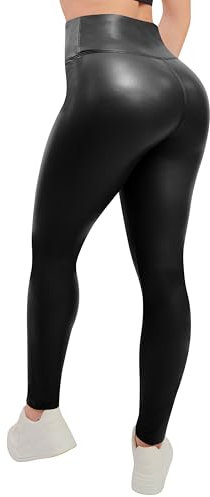 Love My Fashions ® Women's Soft Faux Leather Warm Fleece PU Leggings Wet Look Elasticated Waist Full-Length Trousers Black