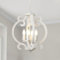 LynPon 4 Lights White Farmhouse Chandelier Ceiling Light Rustic French Light Fittings Ceilings Hanging, Antique Vintage Wood Pendant Light for Dining Room Kitchen Living Room Bedroom Hallway