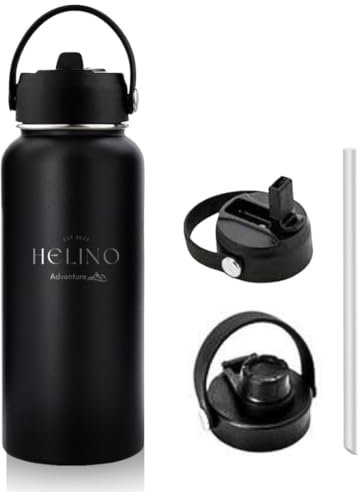 Helino Thermosflasche 1L aus Edelstahl - auslaufsichere Trinkflasche für unterwegs und zuhause, Isoliert warme und kalten Getränke