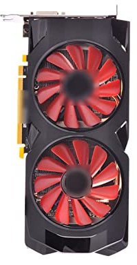 SCOOVY Fit For Xfx Radeon RX 580 8GB Tarjetas Gráficas Gddr5 25 Tarjeta de Video de Juego de 6 bits DirectX 12 computadora de Escritorio GPU DVI-D/HDMI/DP(RX580 8GB 2Fan)