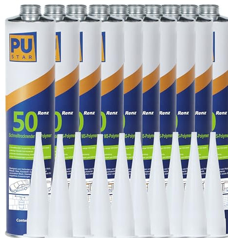 Pustar Renz50 Schnelltrocknender MS Polymer Kleber extra stark Karosseriekleber Baukleber Unterwasserkleber 310ml (Weiß, 10 Gültig bis 20.04.2025, Aluverpackung, voll nutzbar, gratis Rückgabe)