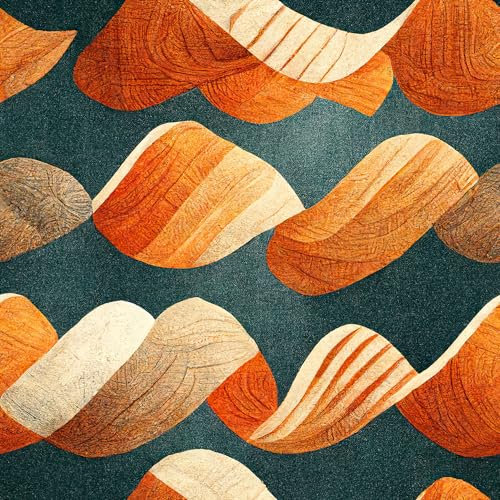REDAMANCY Boho Orange Modern Geometric Abstract Spiral Art Peel and Stick Wallpaper Vintage Wall Paper Stick on Contact Paper Easy Peel Off for nightstand Drawer Renter Friendly 17.7x236