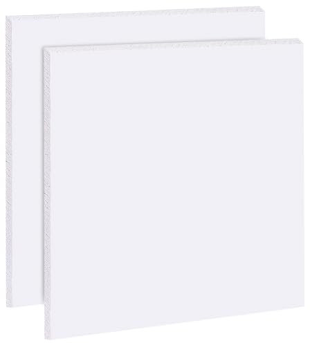 BENECREAT 2 placas de espuma de PVC, 30 x 30 cm, placas cuadradas blancas de PVC, placas de plástico para manualidades, modelado, arte, visualización, proyectos escolares, 5 mm de grosor