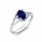 Sterling Silber 925 Blauer Saphir Oval 7x5mm Drei Stein Ring mit Rhodinierung | Wunderschöner Design Ring mit drei Steinen für Damen und Mädchen (68 (21.6))