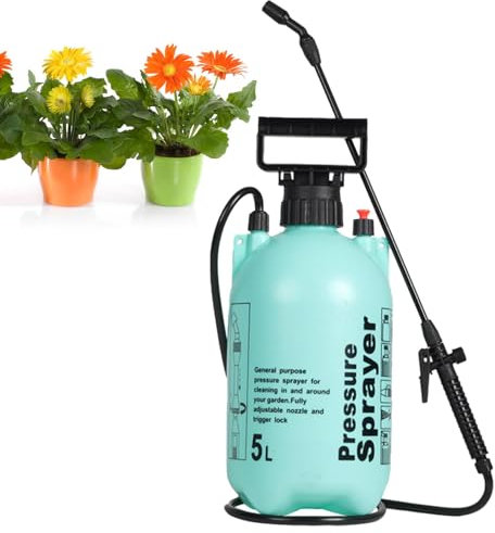 Pulverizadores de jardín de presión de 5 litros, rociadores de césped, acción de Bomba, pulverizador de Bomba con Correa, pulverizador de Bomba Ajustable de Alta presión, pulverizador de Agua