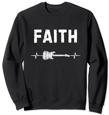 Faith Gitarre Herzschlag Gitarrist Retro Vintage Sweatshirt