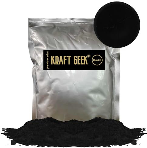 Black Premium Mica Powder 500g. Powder Dye for Epoxy Resin Pigment Natural Soap Colouring, Candle, Slime, Bath Bombs, Makeup, Nail, Fabric, Fabric dye, Wax Melts etc.