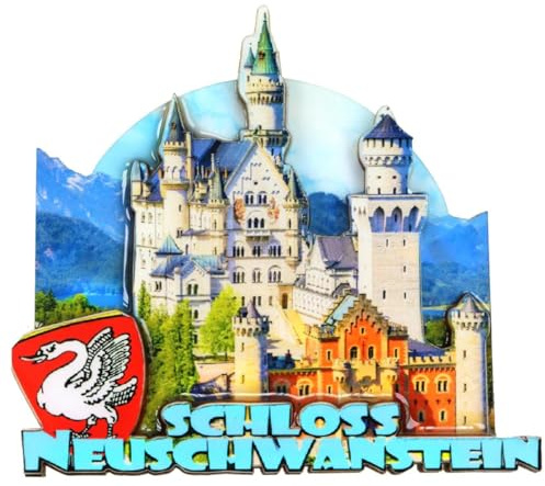 Souvenir Magnet Neuschwanstein 8,5 x 7 x 1 cm Kühlschrankmagnet Stadt Deko GCG 719563