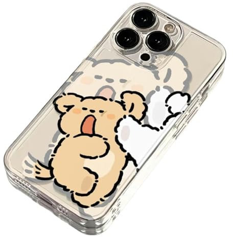 OonMan cute phone cases Couple Dog Phone Case For Iphone-Yellow Dog-Iphone 6S Plus