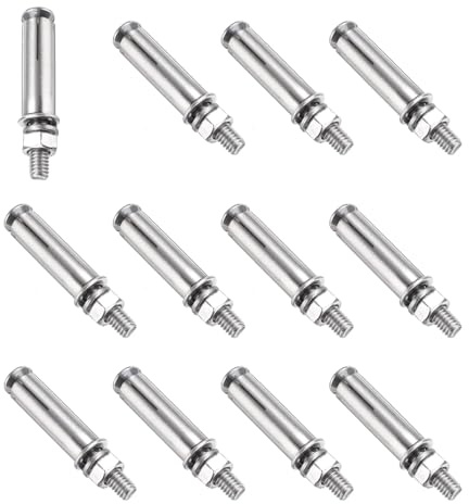 PATIKIL M6 x 50mm Dübel, 12 Stück 304 Edelstahl Expansionschraubendübel Hülse Verankerung Befestigung für Wand Beton Ziegelwand Gipskarton Klimaanlage Silber