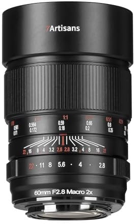 7artisans Obiettivo 60mmF2.8 Macro 2X Messa a Fuoco Manuale Full Frame Mirrorless Fotocamera Compatibile per Nikon Z-Mount Fotocamere Z5 Z6 Z6II Z7 Z7II Z9 ecc.