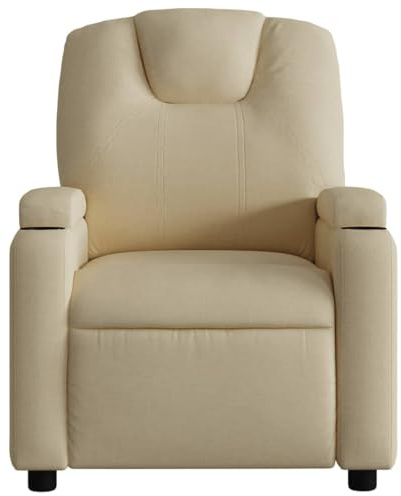 KOIECETA Relaxsessel Sessel mit Liegefunktion Fernsehsessel Verstellbare Rückenlehne Liegesessel Ruhesessel Polstersessel Creme Stoff