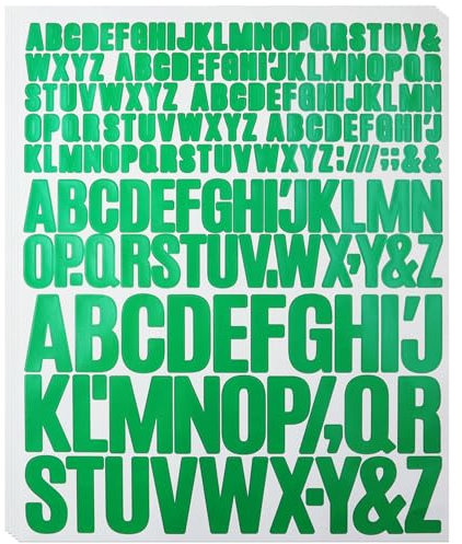 900 Pieces 0.5 Inch, 1 Inch and 1.5 Inch Letter Stickers, Sticky Alphabet Sticker for Scrapbook, Water Bottle, Mailbox, Signs, Boards -Dark Green