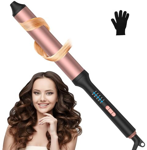 36mm dünner Lockenstab, enge Locken, 110-230 °C für alle Haartypen, Turmalin-Keramikkörper, 30-Sekunden-Heizung, professionelle Lockenklammer für langes Haar