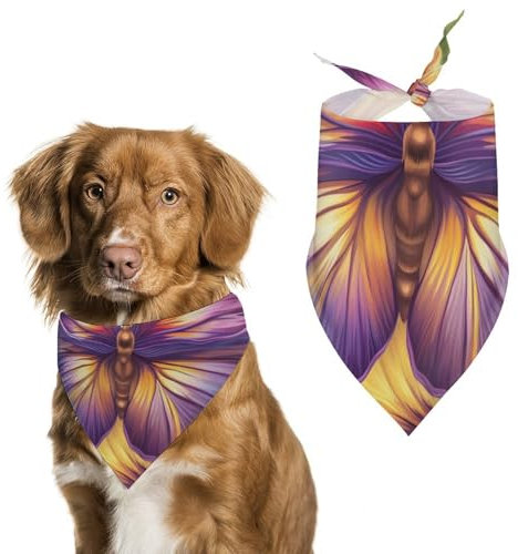 Hund Bandanas Blüte Stiefmütterchen Blumen Und Schmetterling Hundeschal Latztuch Für Haustiere Large: 70 * 30 cm
