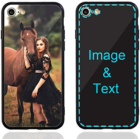 MXCUSTOM Personalised Phone Case for Apple iPhone SE 2022/2020 / 7/8, Customised Anti-Scratch Tempered Glass Shockproof Soft TPU Photo Image Text Picture Design Your Own Phone Cover(GHS-BK-P1A)