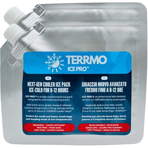 TERRMO Ice Pro™ Premium Small Ice Packs for Lunch Box & Cooler Bag | Long-Lasting Freezer Packs 8–12h | Reusable Gel Cool Packs for Food, Drink, Medication, Breast Milk | 350ml – 19x16cm – 2 Pack