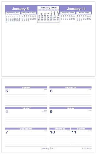 AT-A-GLANCE 2026 Desk Calendar Refill, Weekly, 6 x 7, Flip-A-Week (SW705X5026)