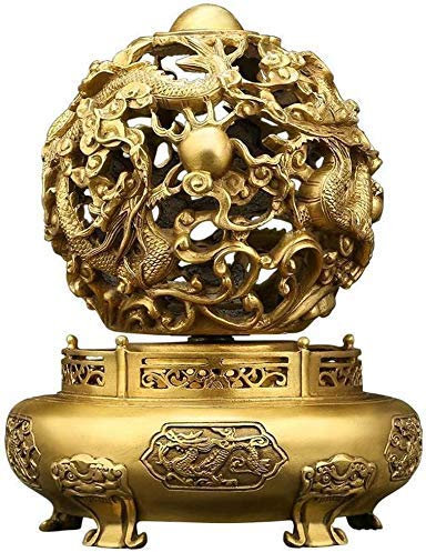 WACEH Ornaments Feng Shui-Statuen und Figuren, Messing Neun-Turn Dragon Universe Ding Skulptur, Yin- und Yang-Einschränkung, die besten Hauswarming-Geschenkverzierungen, Messing Sculpture