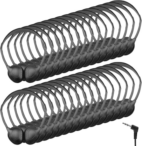 FENGZHU 30 Pack Classroom Headphones for Kids, Bulk Headphone for Classroom Wired Over The Ear Headphones Adjustable with 3.5 mm Jack for School Library