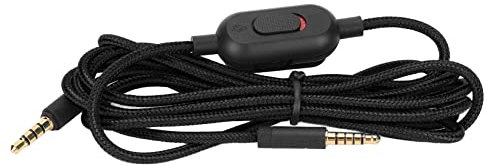 Gaming -Headset -Kabel, Geflochtenes Kabel mit Inline -Stummschalter und Lautstärkeregler für G Pro G Pro X G433 (BLACK)