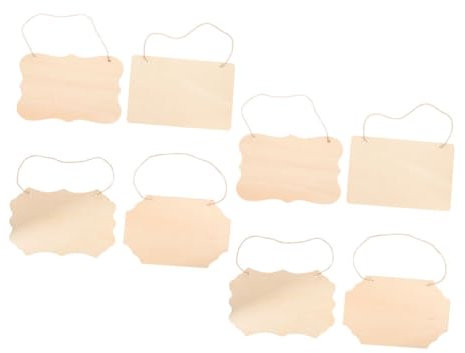 OSALADI 8stücke Unfertige Hängeschilder Aus Holz Leere Holzschilder Zum Bemalen Diy-holzhandwerk Für Heimwerkerarbeiten Message Boards Heimdekor